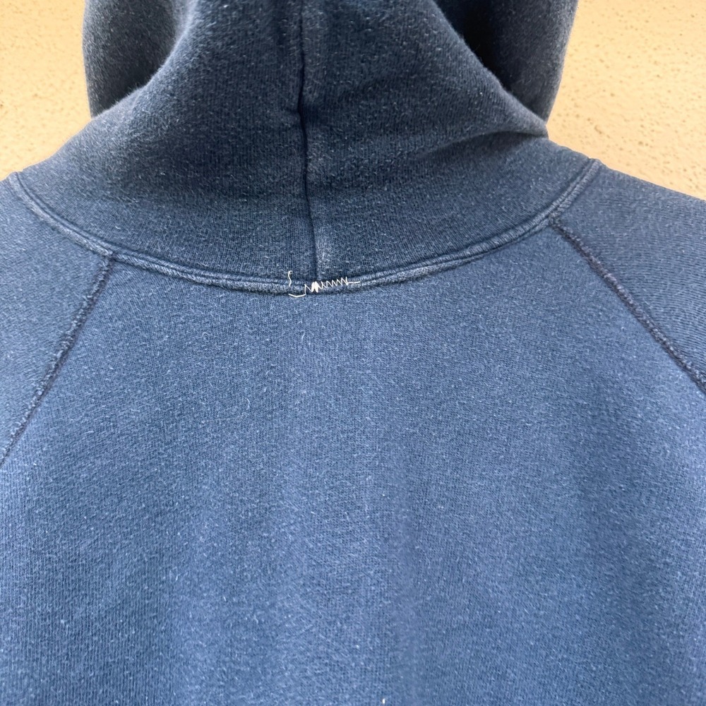 Vintage 60s KKG Sorority Fraternity Navy Blue Raglan Hoodie Distressed Size M - Picture 8 of 10